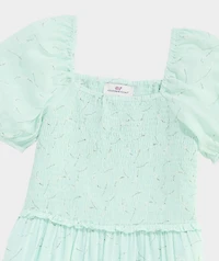 Girls' Smocked Puff-Sleeve Dress