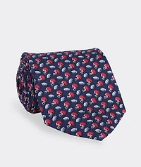 Tossed Football & Helmet Silk Tie