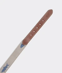 Multi-Fish Embroidered Canvas Club Belt