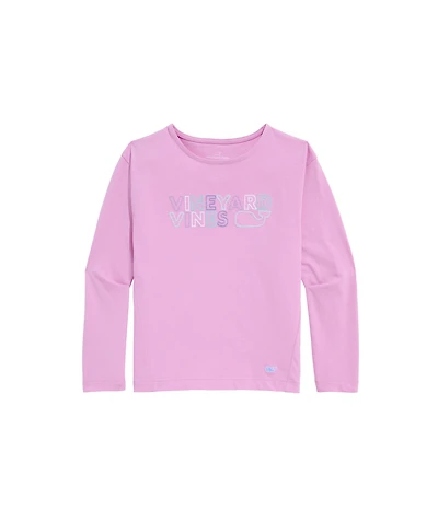 OUTLET Girls' Embroidered Boatneck Long-Sleeve Tee