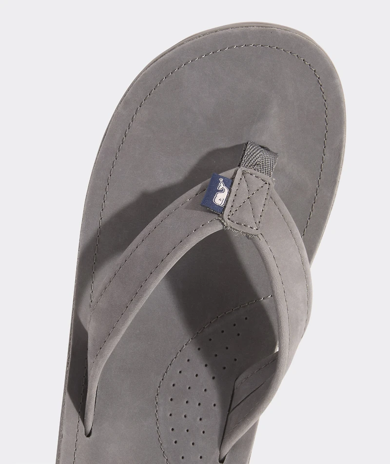 Contoured Leather Flip Flops