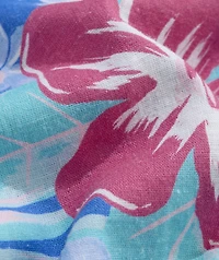 Island Floral Linen Blend Short-Sleeve Cabana Shirt