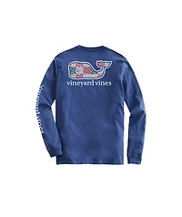 OUTLET Kids' Holiday Patchwork Whale Long-Sleeve Pocket Tee