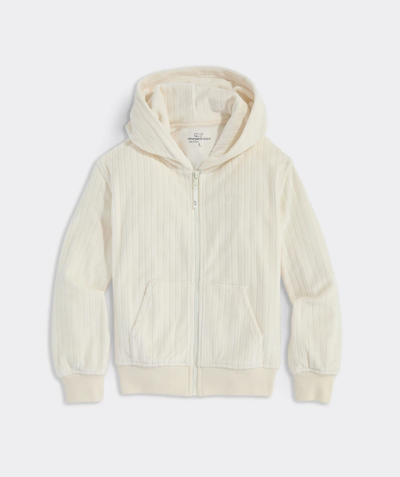 Girls' Velour Full-Zip Hoodie