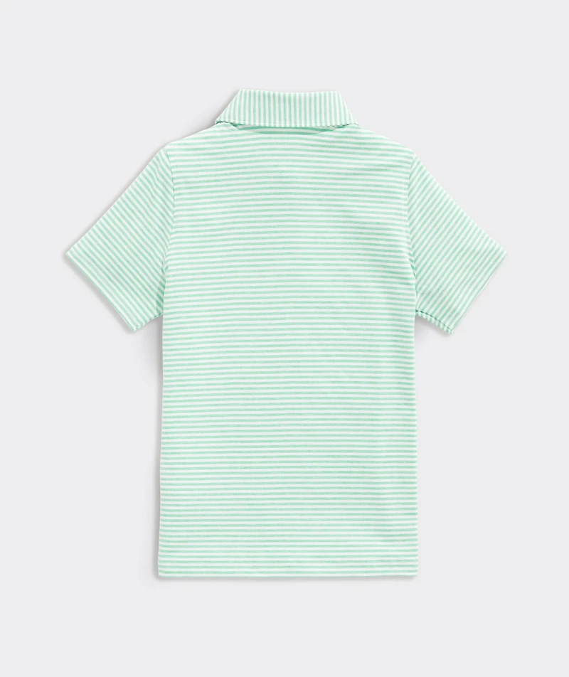 Boys Heathered Winstead Stripe Sankaty Performance Polo