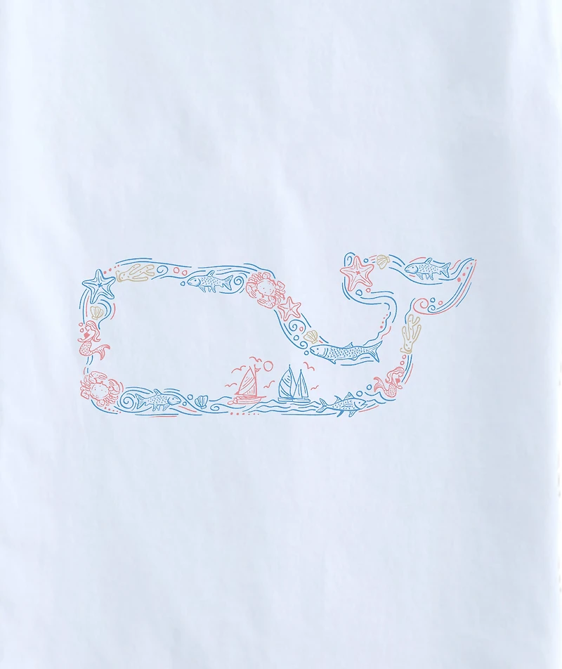OUTLET Girls' Short-Sleeve Classic Whale Pocket Tee