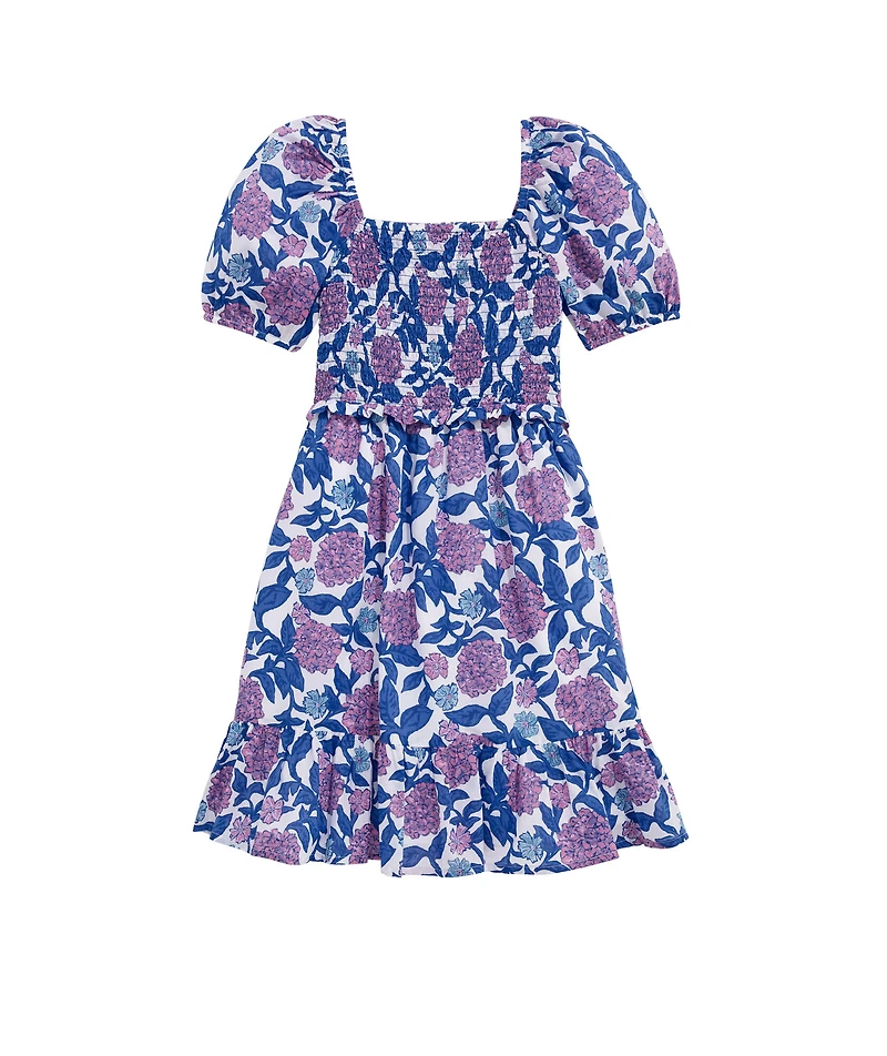 OUTLET Girls' Hydrangea Floral Smocked Dress