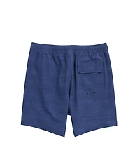 OUTLET 5 Inch Linen Texture Chappy Swim Trunks