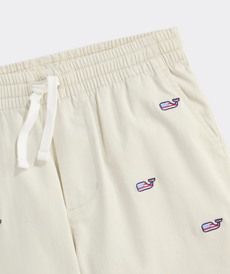 Boys' Americana Embroidered Pull-On Chino Shorts