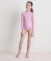 Girls' Long-Sleeve Ruffle One-Piece