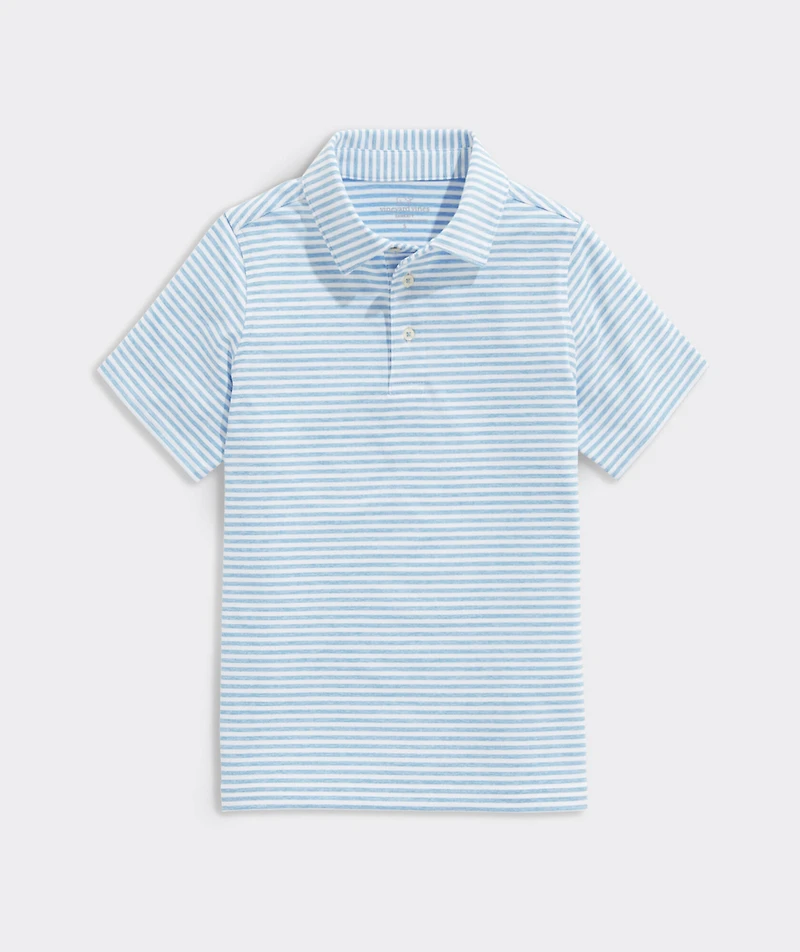 Boys Heathered Winstead Stripe Sankaty Performance Polo