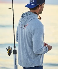 On-The-Go Whale Outline Long-Sleeve Harbor Performance Hoodie Tee