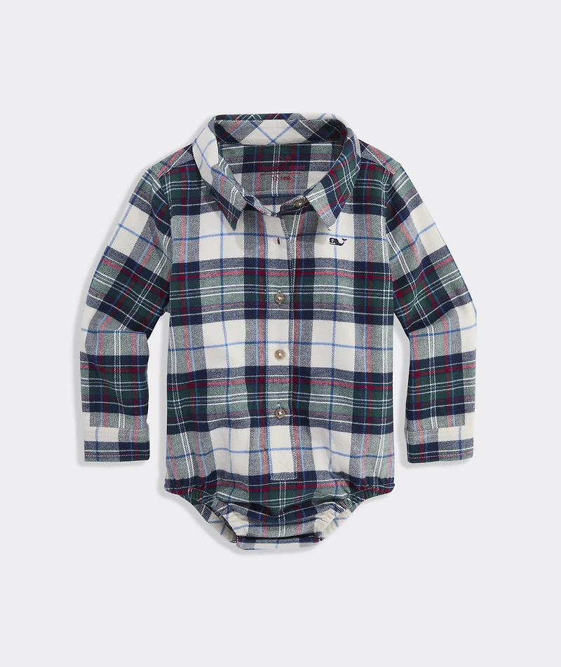 Baby Long-Sleeve Tartan Body Suit