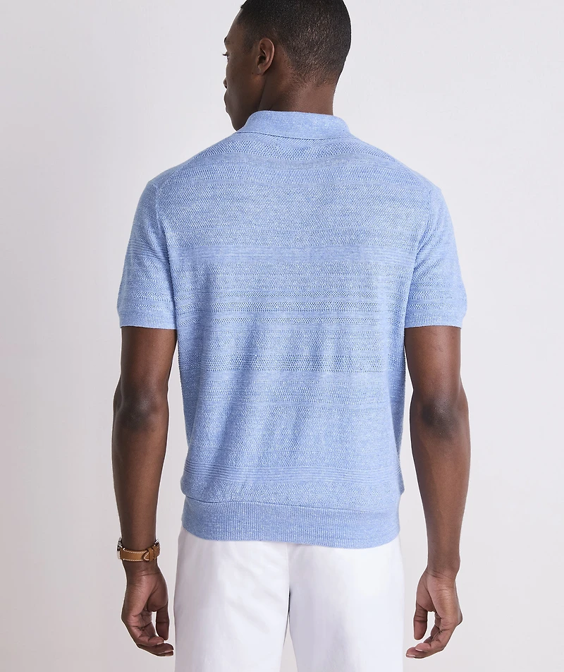 Linen Blend Sweater Polo