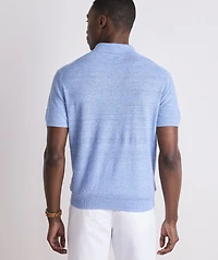 Linen Blend Sweater Polo
