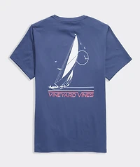 Retro Sailboat Short-Sleeve Performance Harbor Tee