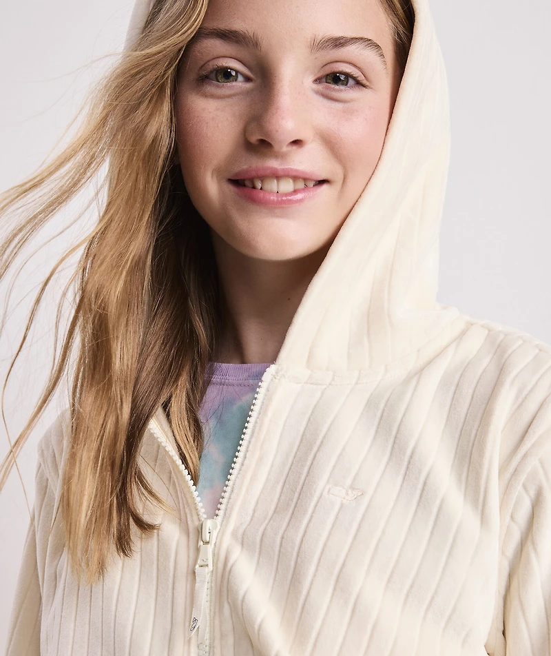 Girls' Velour Full-Zip Hoodie