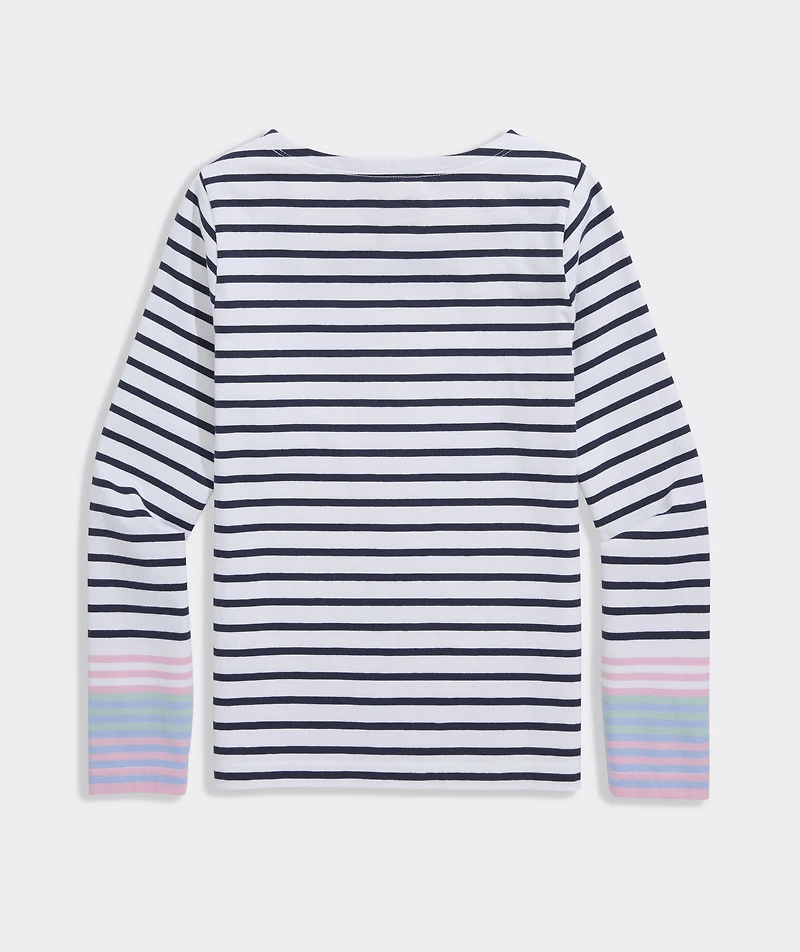 Girls' Jersey Boatneck Long-Sleeve Tee
