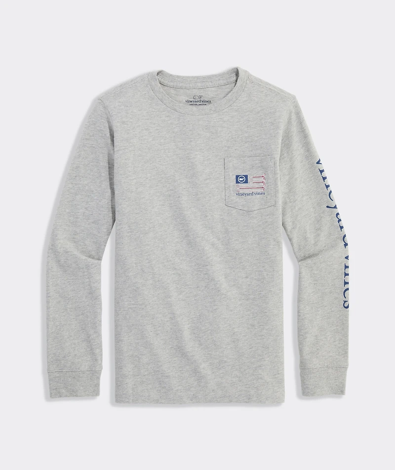 Boys' USA Hockey Flag Long-Sleeve Pocket Tee