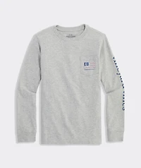 Boys' USA Hockey Flag Long-Sleeve Pocket Tee