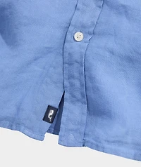 Garment-Dyed Surfside Solid Linen Short-Sleeve Shirt