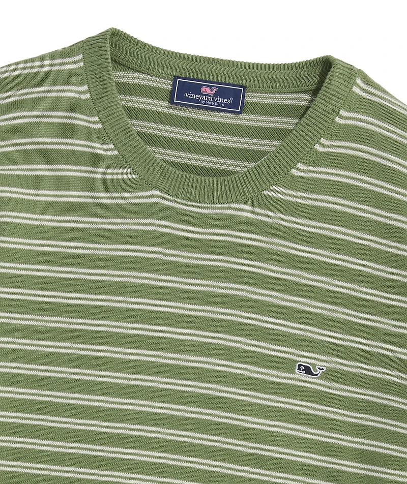 OUTLET Stripe Cotton Crewneck
