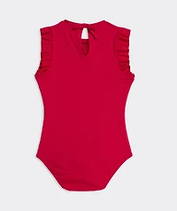 Girls' Ruffle Scoopneck One-Piece