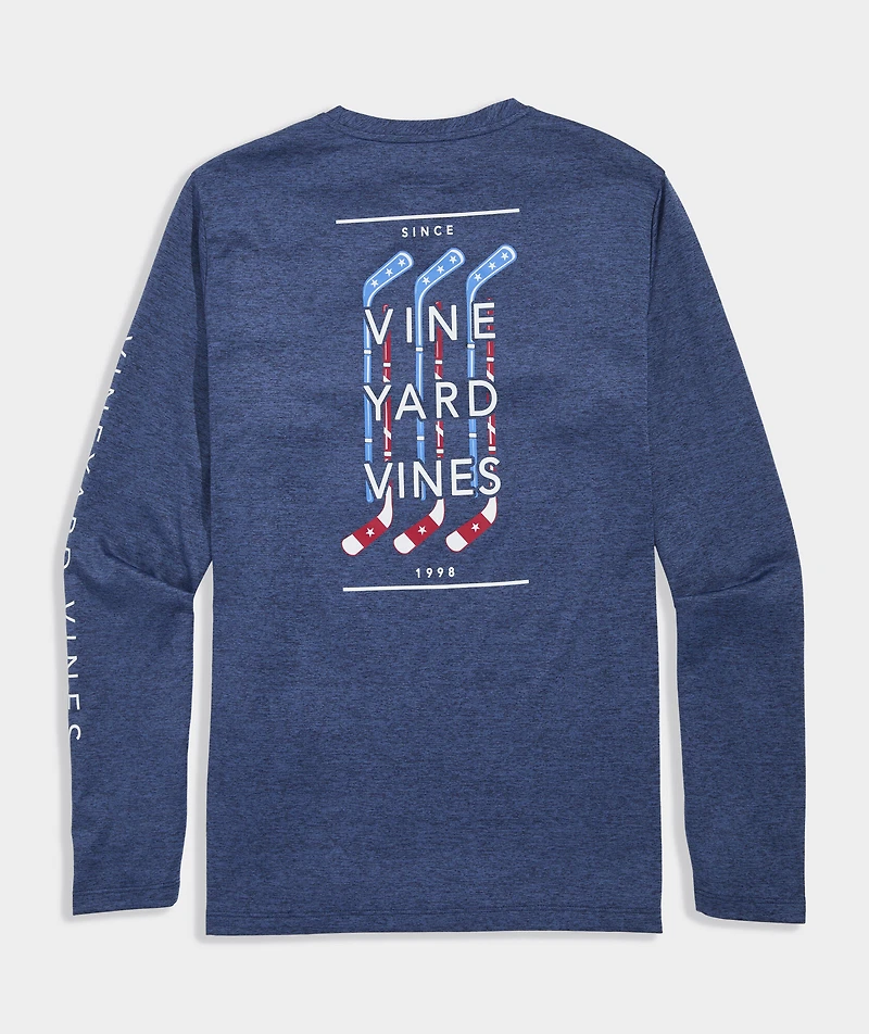 Performance USA Hockey Sticks Long-Sleeve Harbor Tee