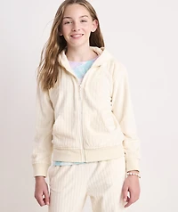 Girls' Velour Full-Zip Hoodie