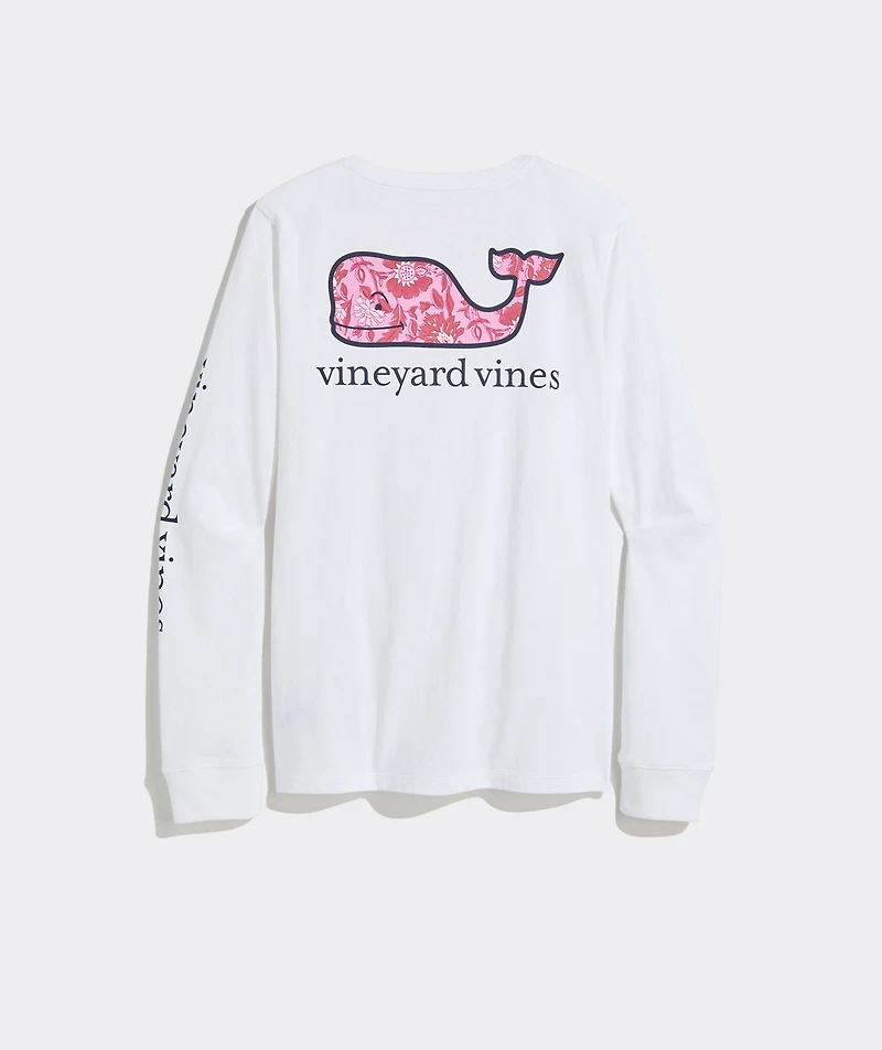 Edie Floral Whale Fill Long-Sleeve Pocket Tee