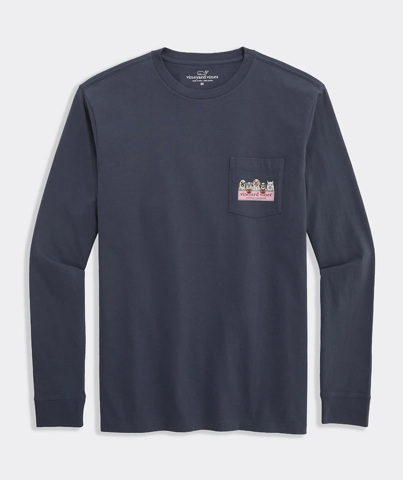 Ghost Pups Logo Box Long-Sleeve Pocket Tee