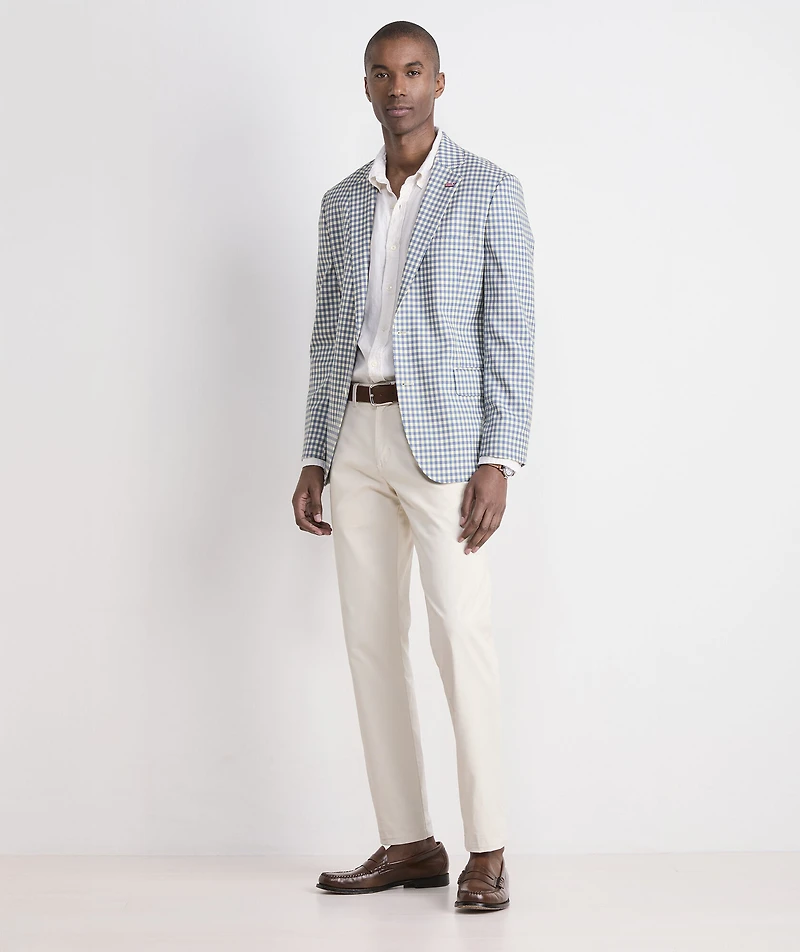 White Bay Gingham Wool Blazer