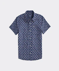 Boys' Printed Cotton Short-Sleeve Shirt