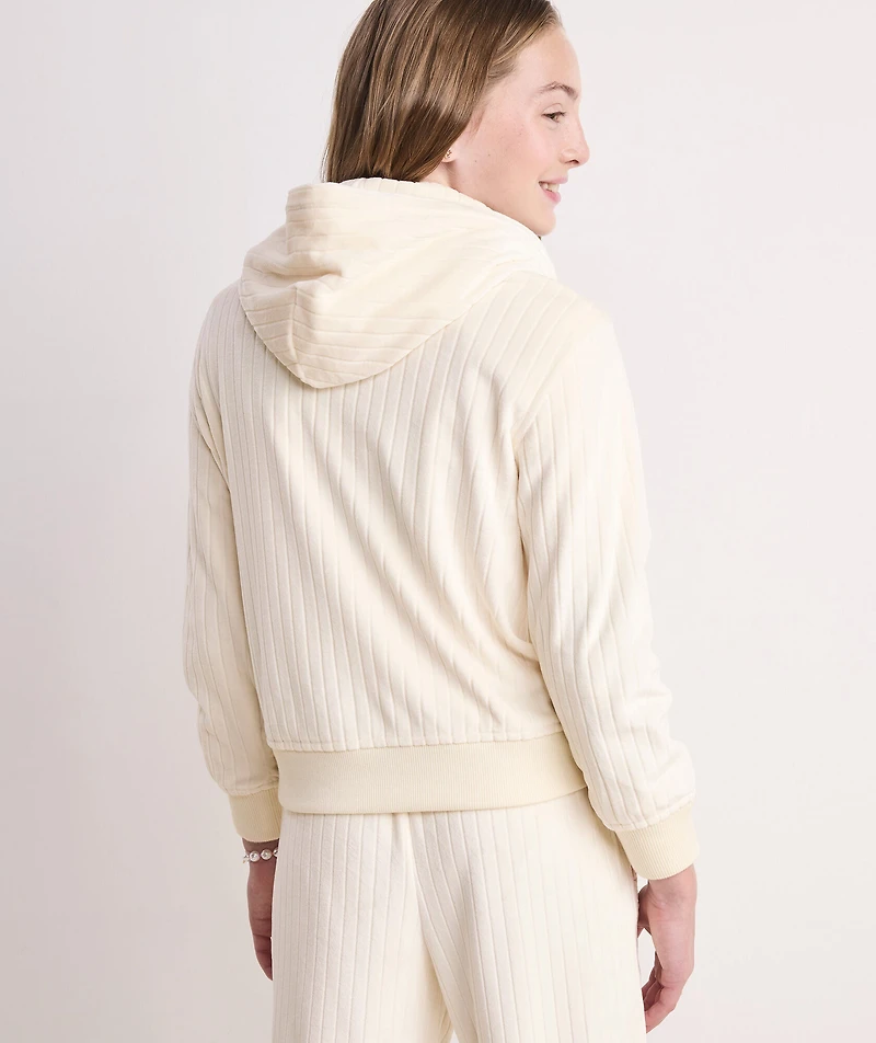 Girls' Velour Full-Zip Hoodie
