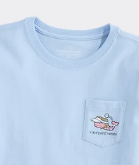 Girls' Beach Volleyball Whale Short-Sleeve Pocket Tee