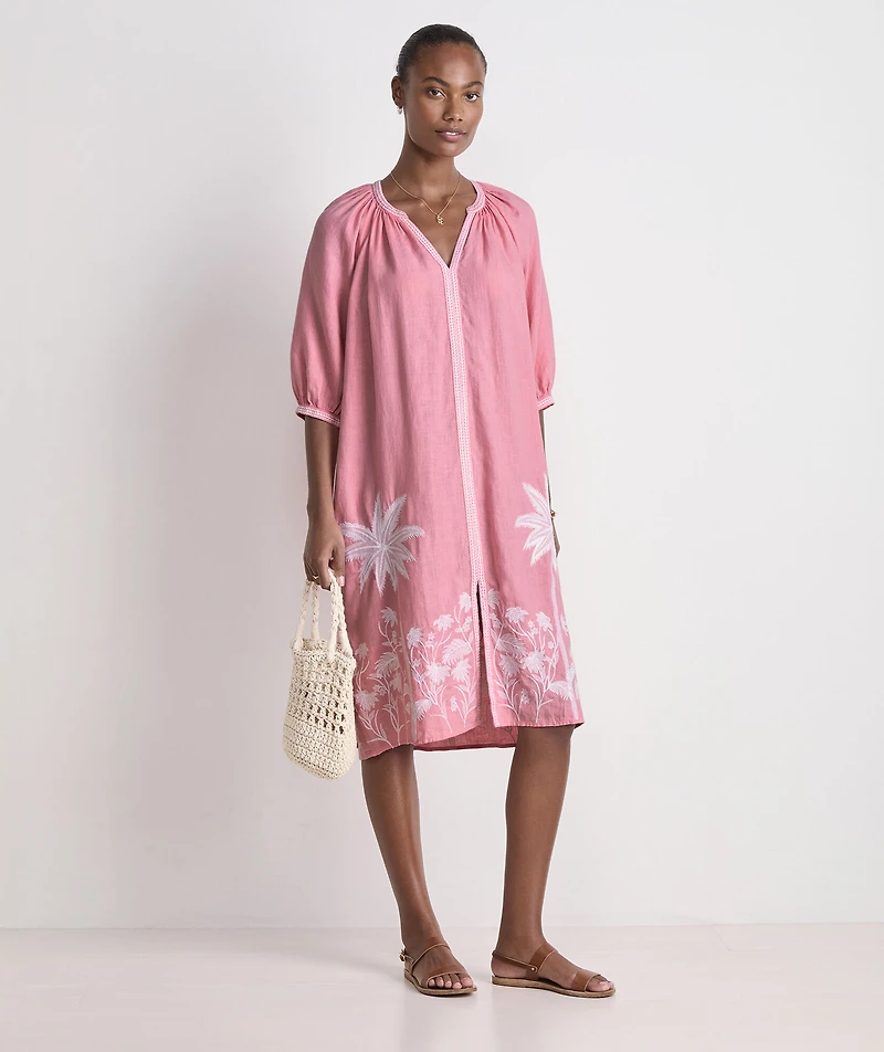 Linen Midi Cover-Up Dress