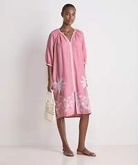 Linen Midi Cover-Up Dress