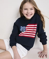 Girls' Cotton Americana Rollneck Sweater
