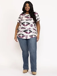 Women's Geometric Crew Neck Tee