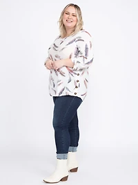 Women's Feather Side Button Tunic
