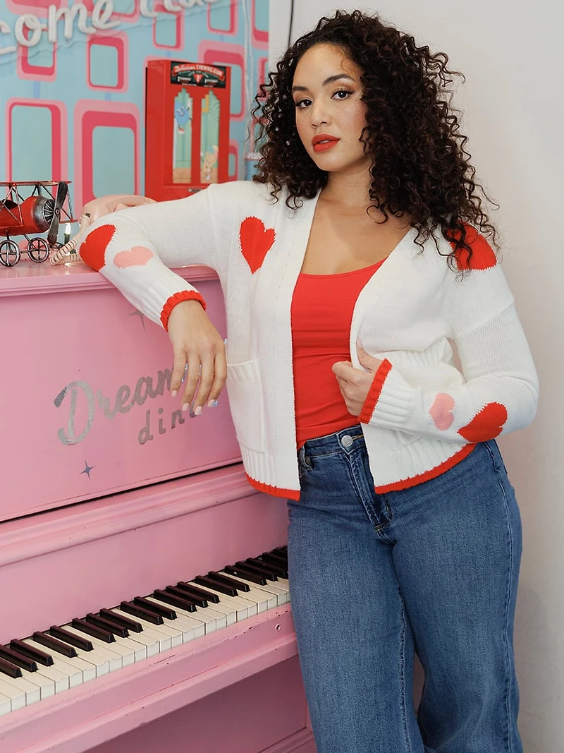 Women's Heart Open Cardigan