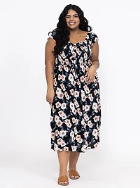 Women's Ruched Midi Dress