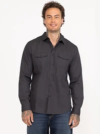 Men's Solid Washed Shirt