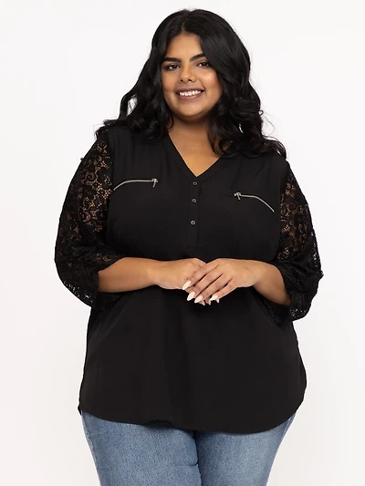 Women's Lace Sleeve Blouse