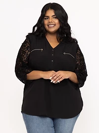 Women's Lace Sleeve Blouse