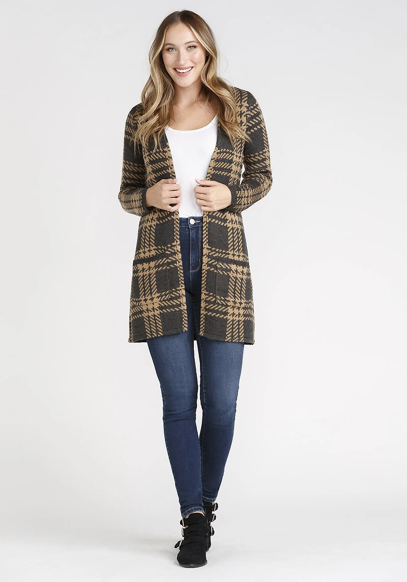 Women's Plaid Cardigan