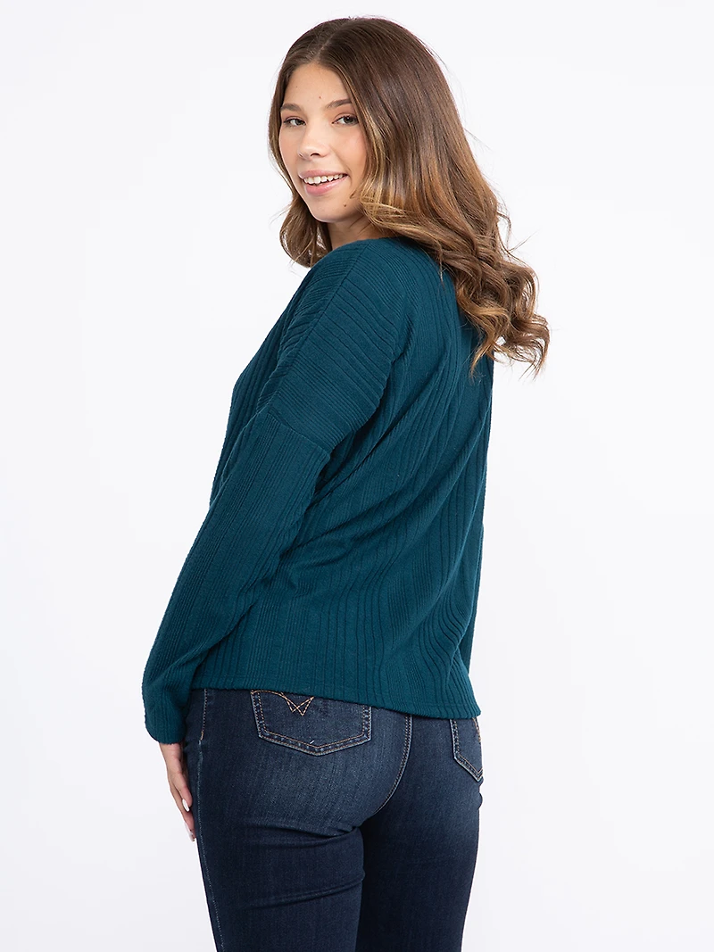 Women's Ruched Front Rib Top