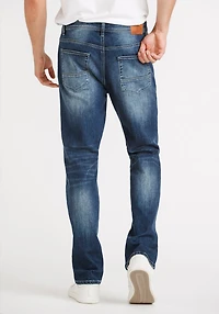 Men's Dark Blue Slim Straight Jeans