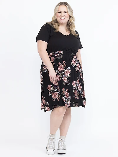 Women's Floral Color Block Dress