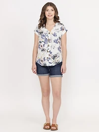 Women's Tropical Button Front Top